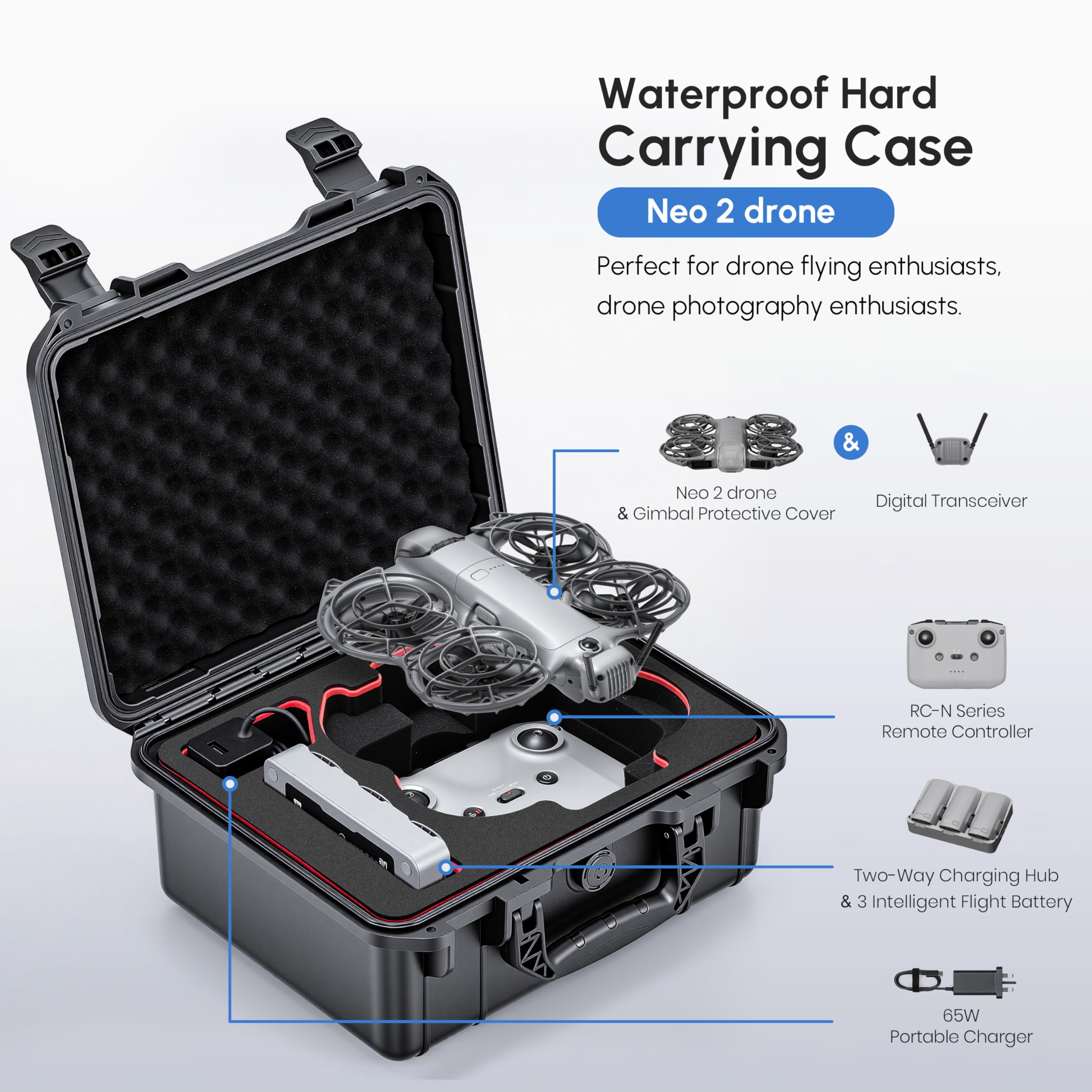 NEO 2 ケース、DJI Neo 2 アクセサリー用防水ハ - Drone Rc Cover のレビューと価格