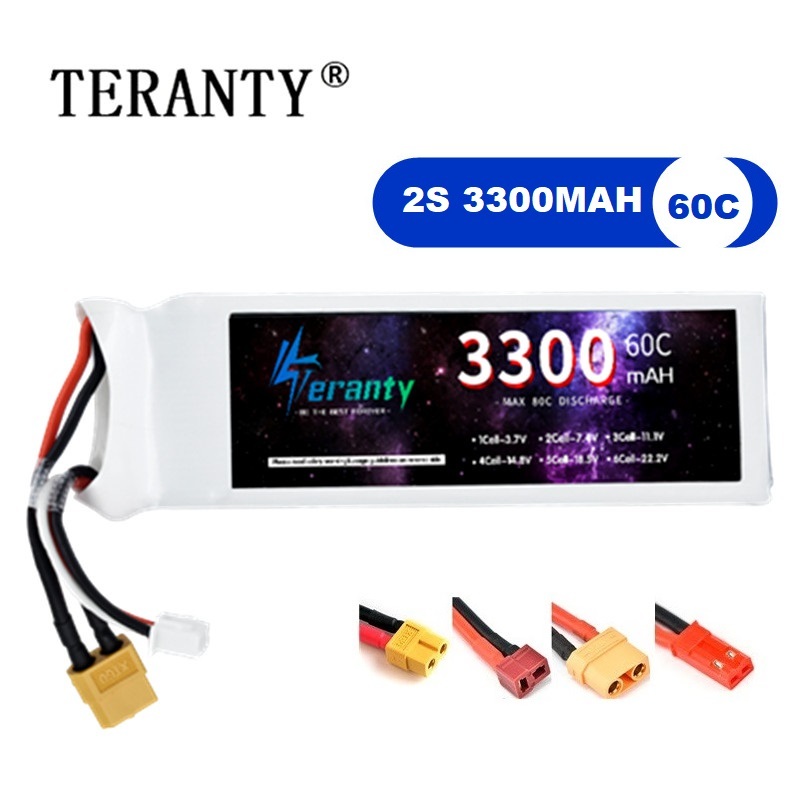 2S 7.4V リポバッテリー 3300mAh 60C 車  - Drone Rc Leading のレビューと価格